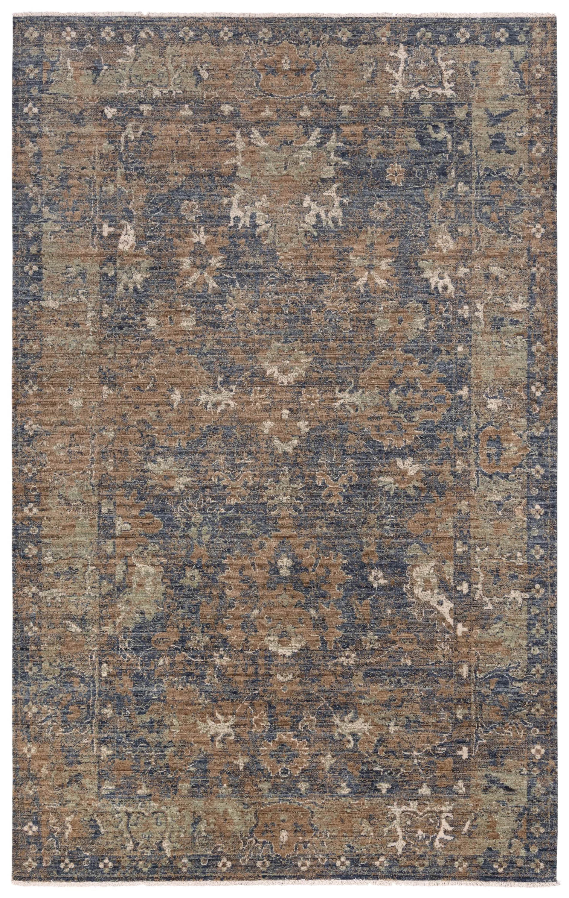 Platinum Charcoal Distressed Classical Proprietary Wool 10' x 13' Rectangle Rug