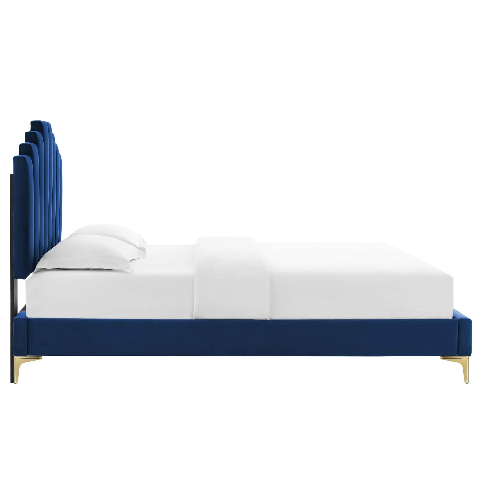 Elise Full Performance Velvet Platform Bed