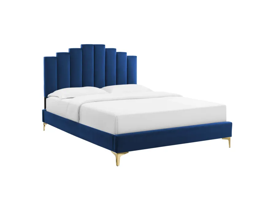 Elise Full Performance Velvet Platform Bed