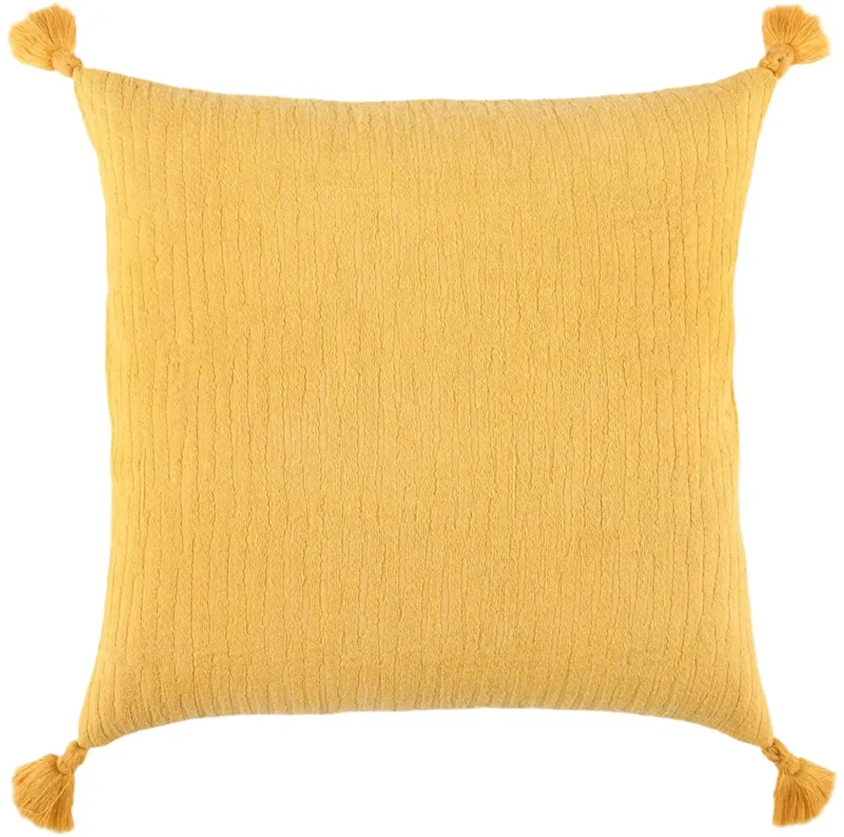 Solid With Tonal Abstract Pattern Dark Yellow Pillow