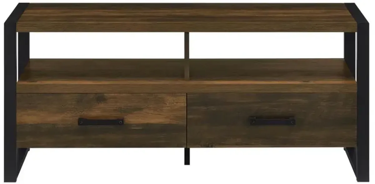 James 2-drawer Composite Wood 48" TV Stand Dark Pine