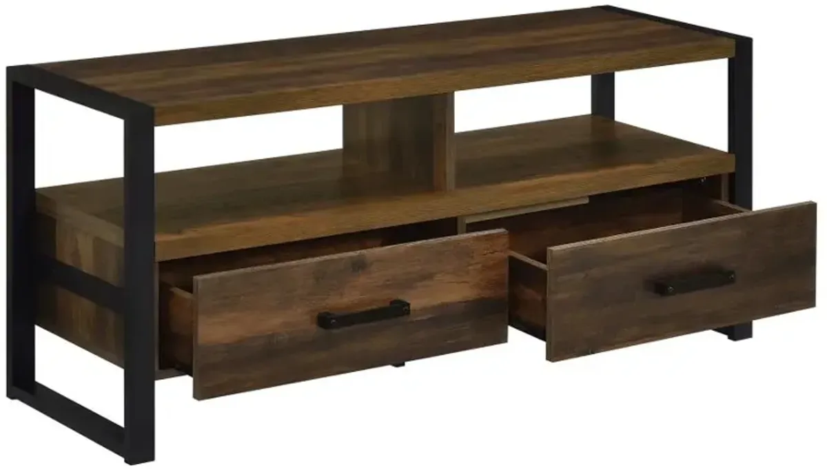 James 2-drawer Composite Wood 48" TV Stand Dark Pine