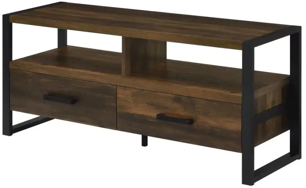 James 2-drawer Composite Wood 48" TV Stand Dark Pine