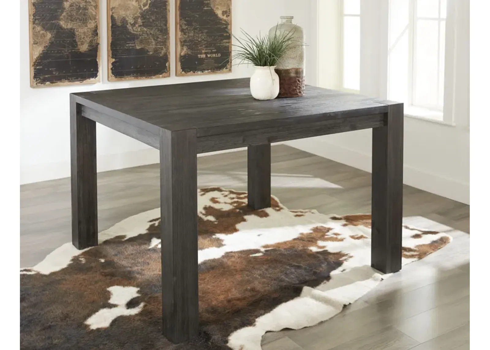 Meadow Solid Wood Square Counter Table in Graphite