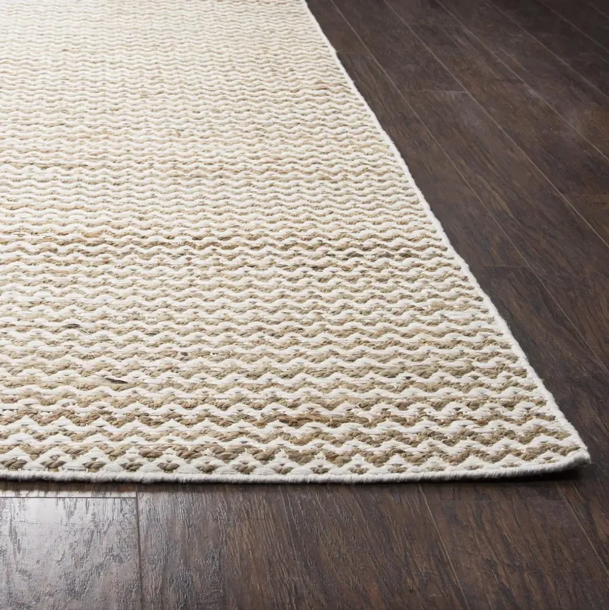 Ellington Natural  chevron  Jute / Wool  3' x 5' Rectangle Rug