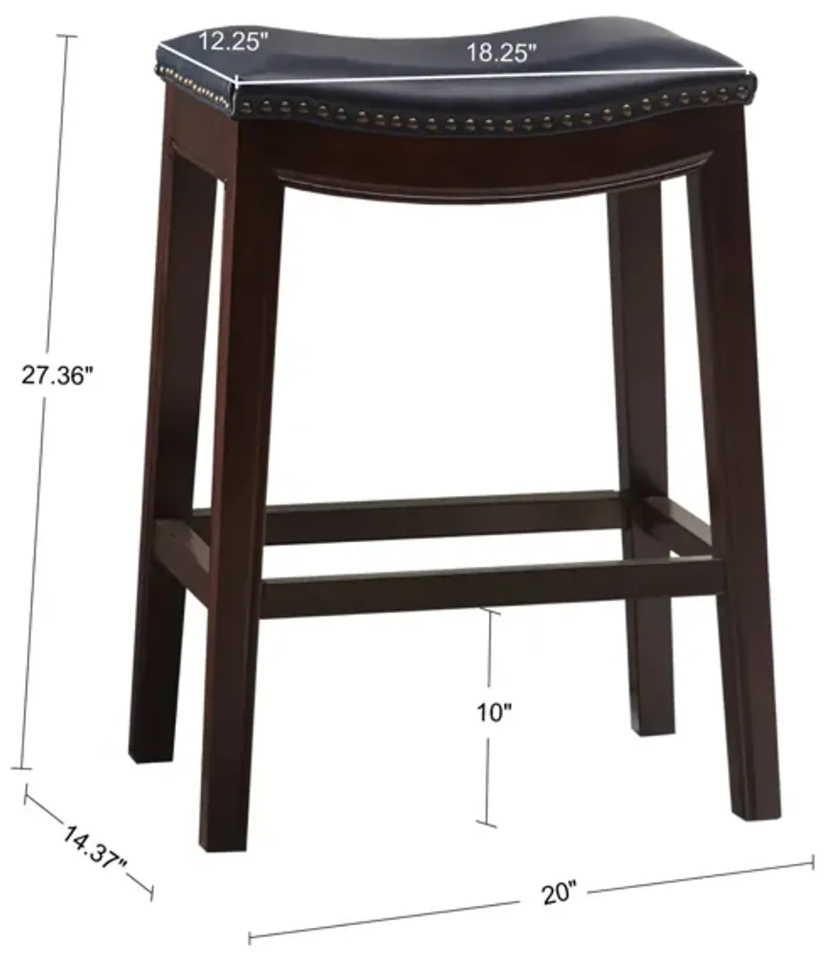 Madison Park Belfast Navy Saddle Counter Stool