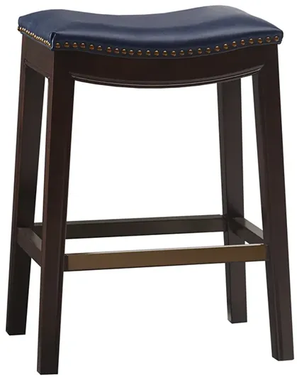 Madison Park Belfast Navy Saddle Counter Stool