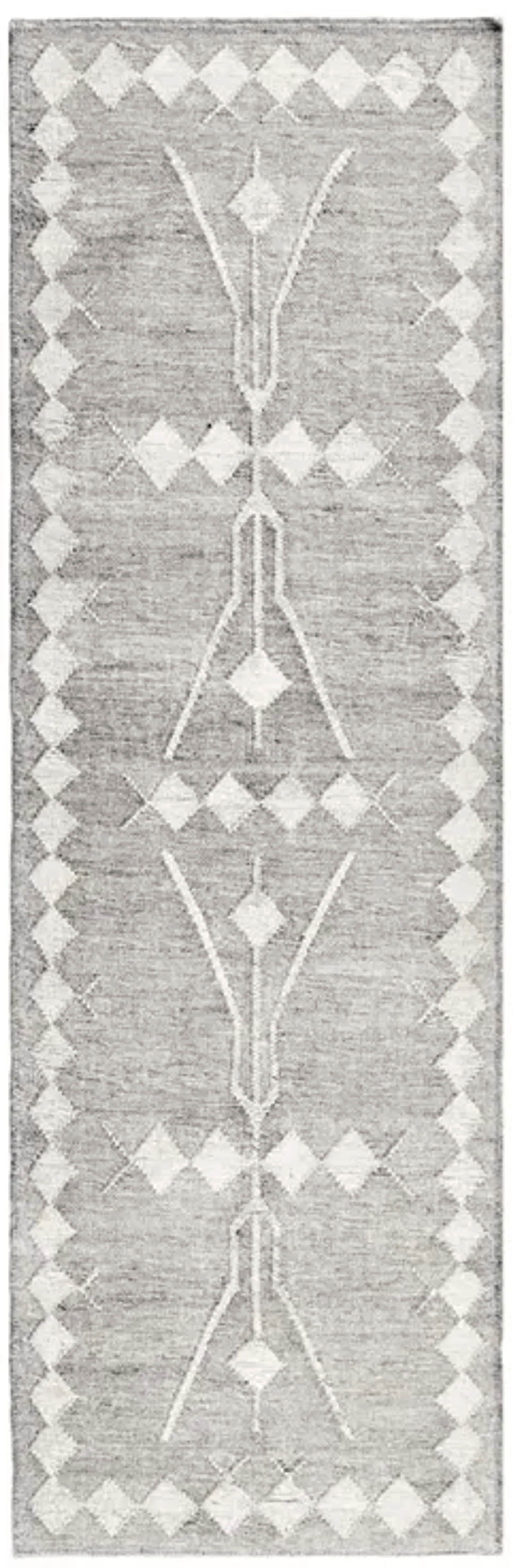 Lexington 2.6'x8' Indoor Outdoor Handwoven Gray Abstract Accent Rug