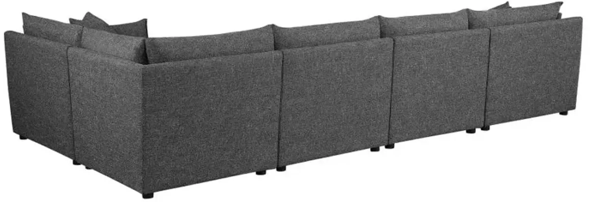 Sasha 5-piece Upholstered Modular Sectional Sofa Barely Black