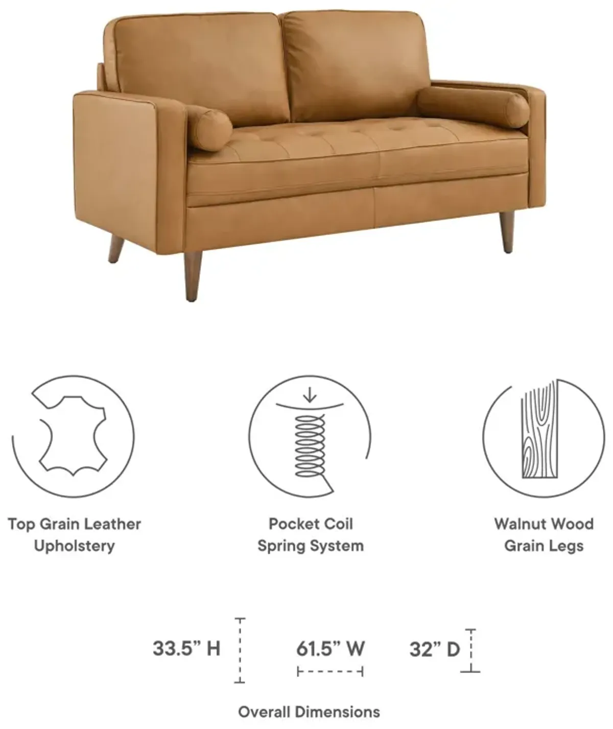 Valour Leather Loveseat