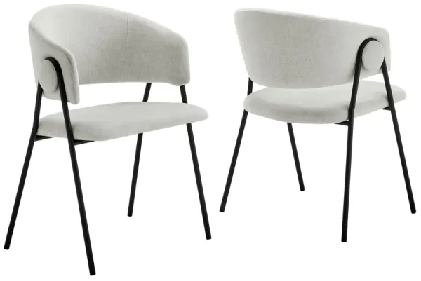Nella Upholstered Heathered Chenille Dining Chairs Set of 2 by Modway