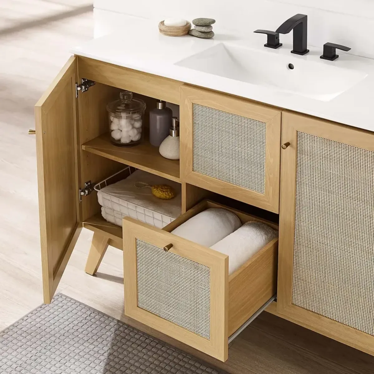 Soma 48" Single or Double Sink Compatible Bathroom Vanity Cabinet (Sink Basin Not Included)