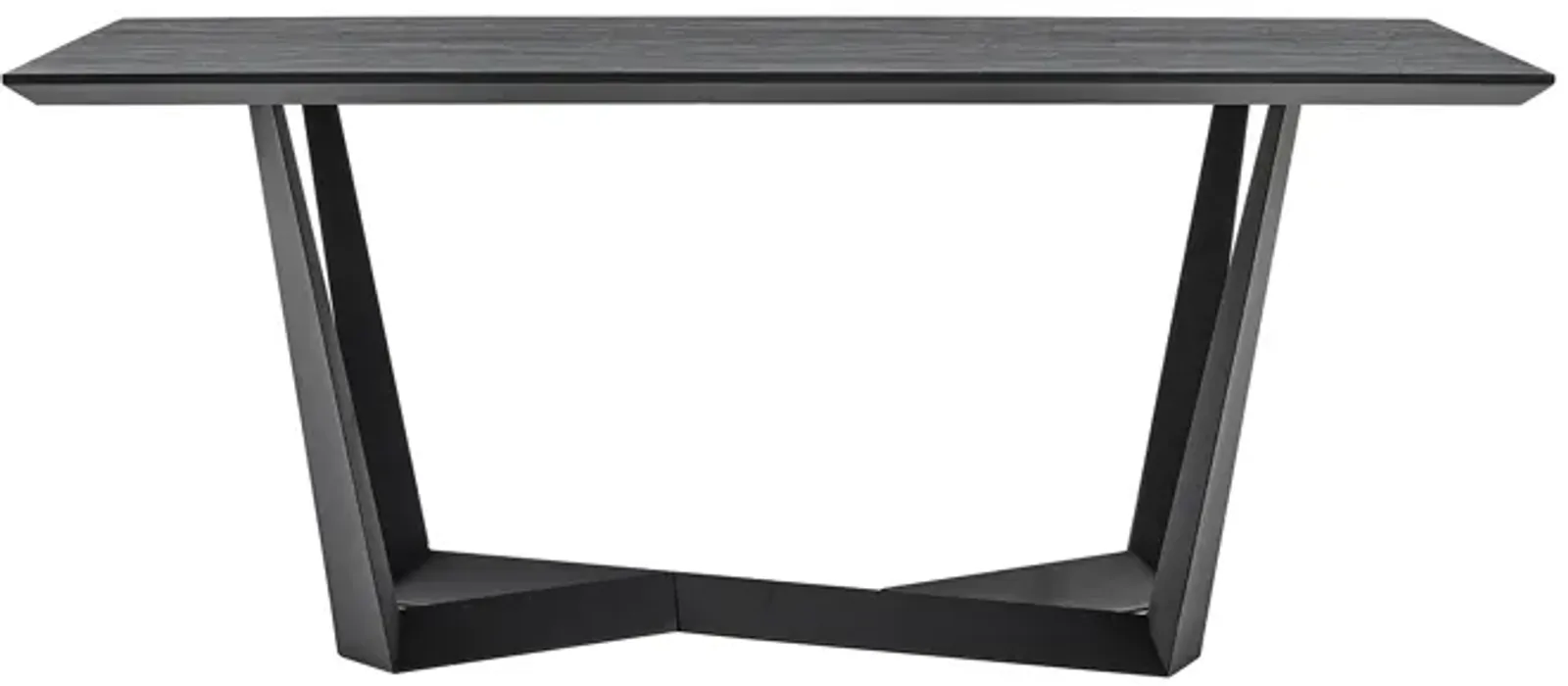 Radford Dark Gray Rectangular Dining Table with Black Finish