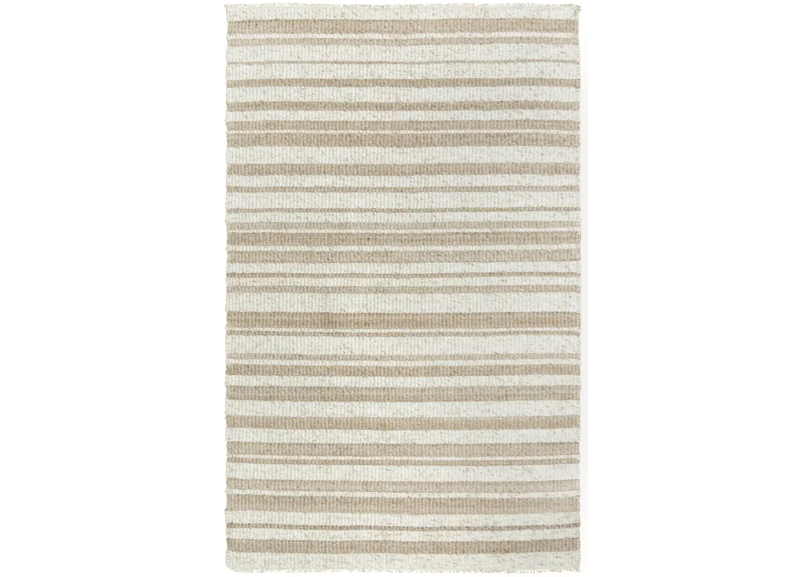 Capri Ivory/Beige Stripe Polyester/Wool Blend 5' x 7'6" Rectangle Rug