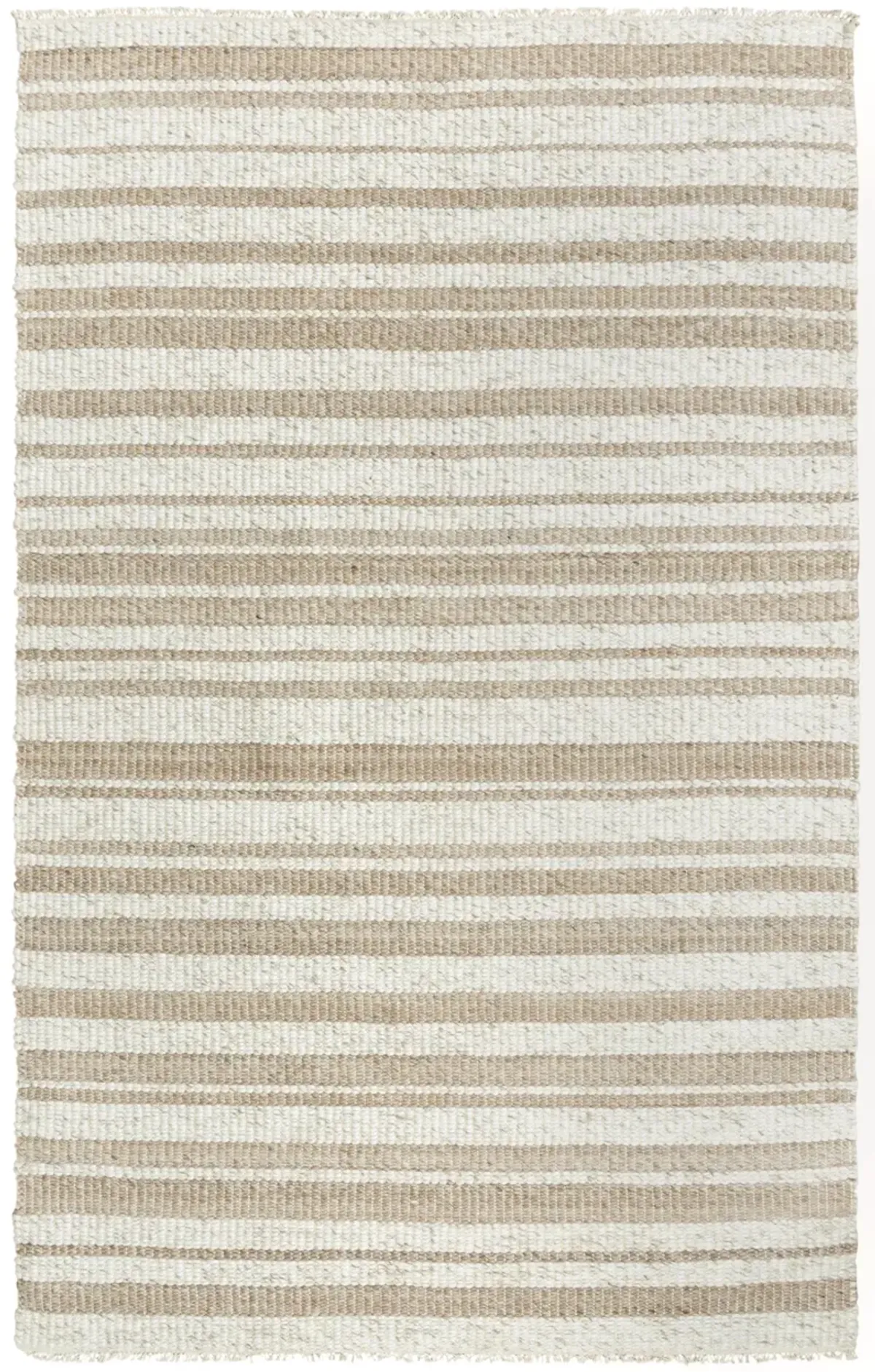 Capri Ivory/Beige Stripe Polyester/Wool Blend 5' x 7'6" Rectangle Rug