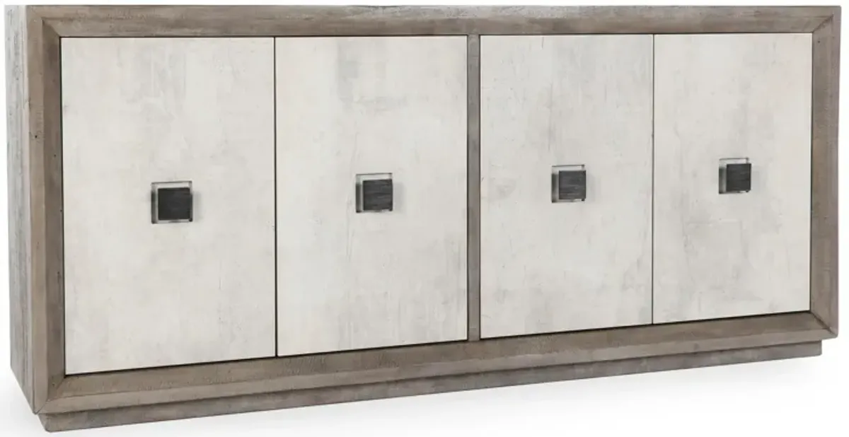 Denver 80" Transitional Distressed Gray Sideboard Buffet