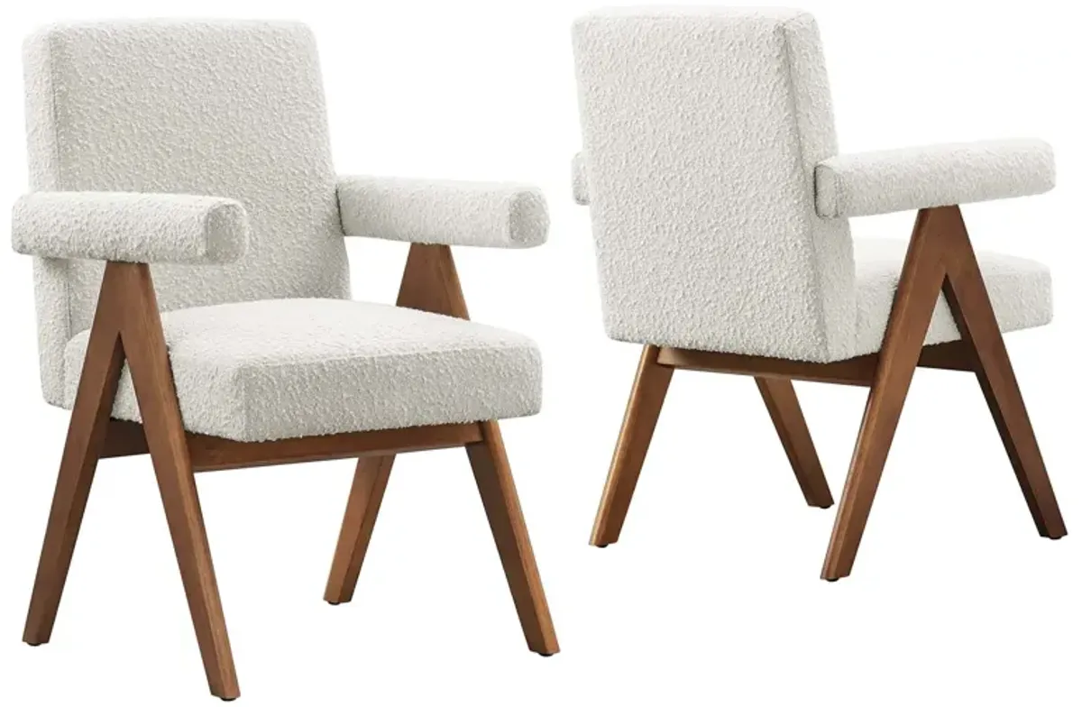 Lyra Boucle Fabric Dining Room Chair - Set of 2