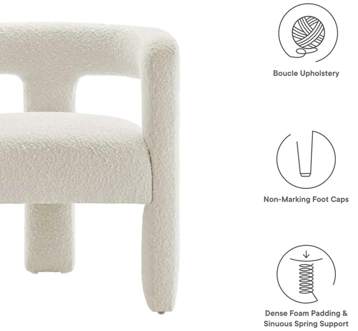 Kayla Boucle Upholstered Armchair