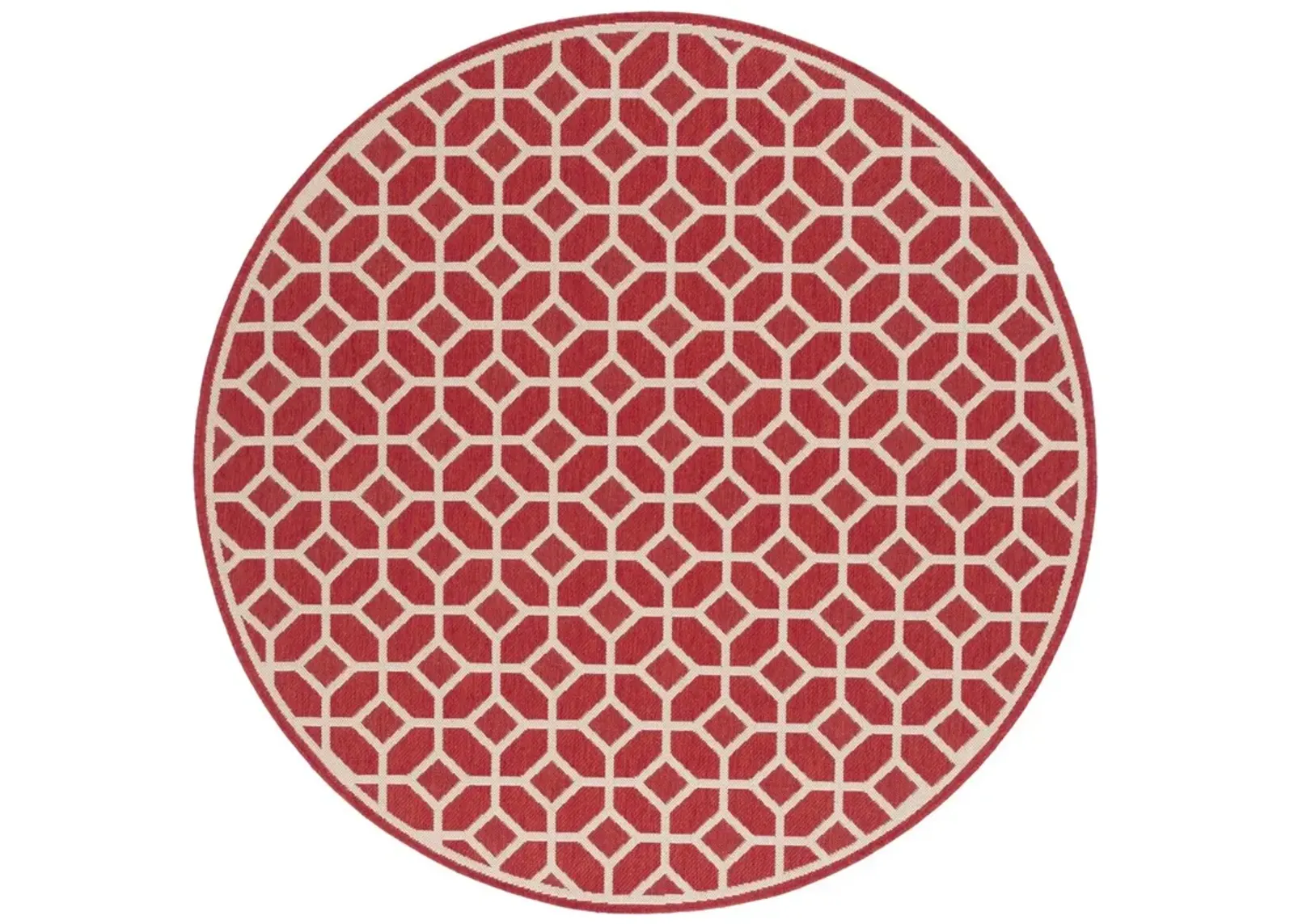 BEACH HOUSE 127 Red 6'-7' X 6'-7' Round Round Rug