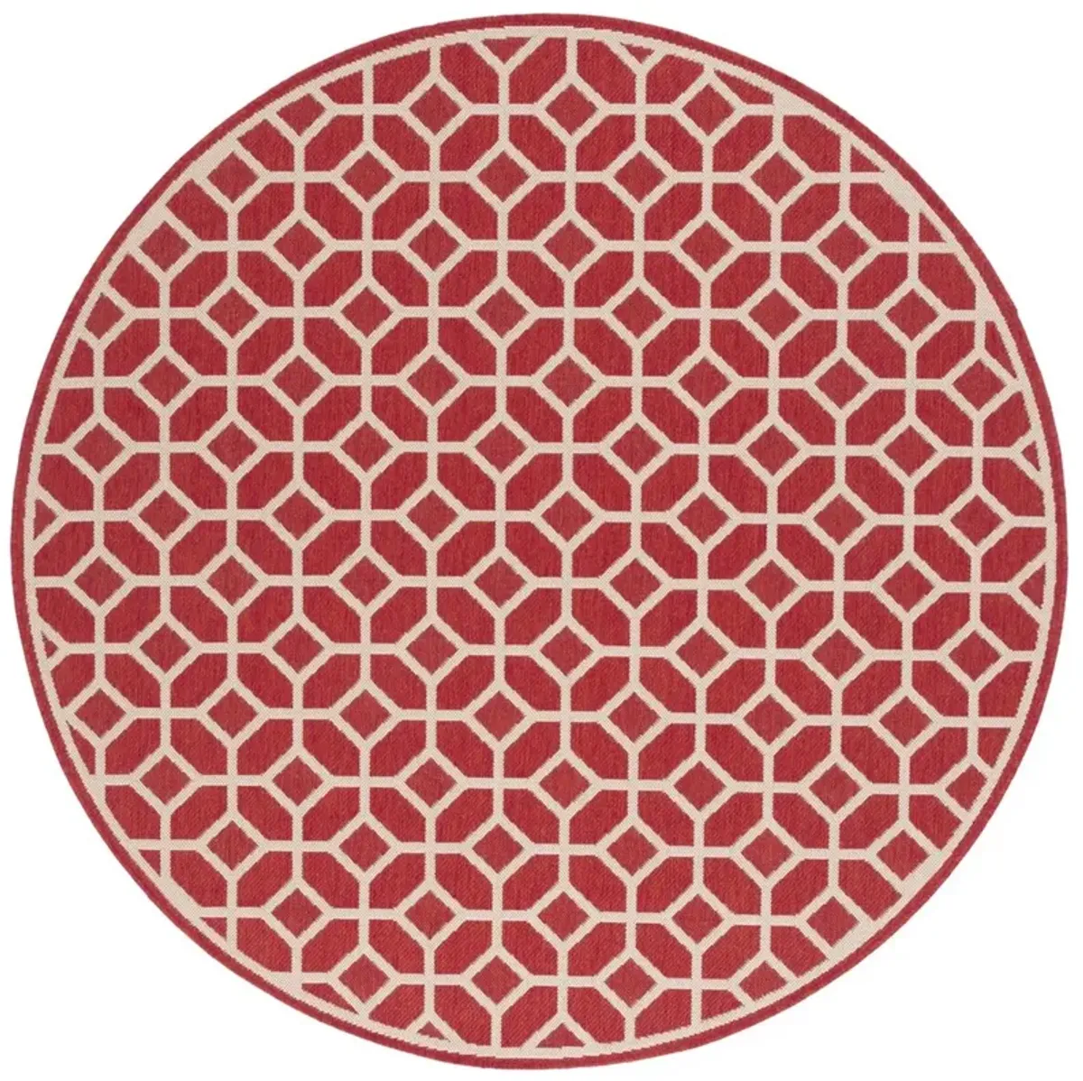 BEACH HOUSE 127 Red 6'-7' X 6'-7' Round Round Rug