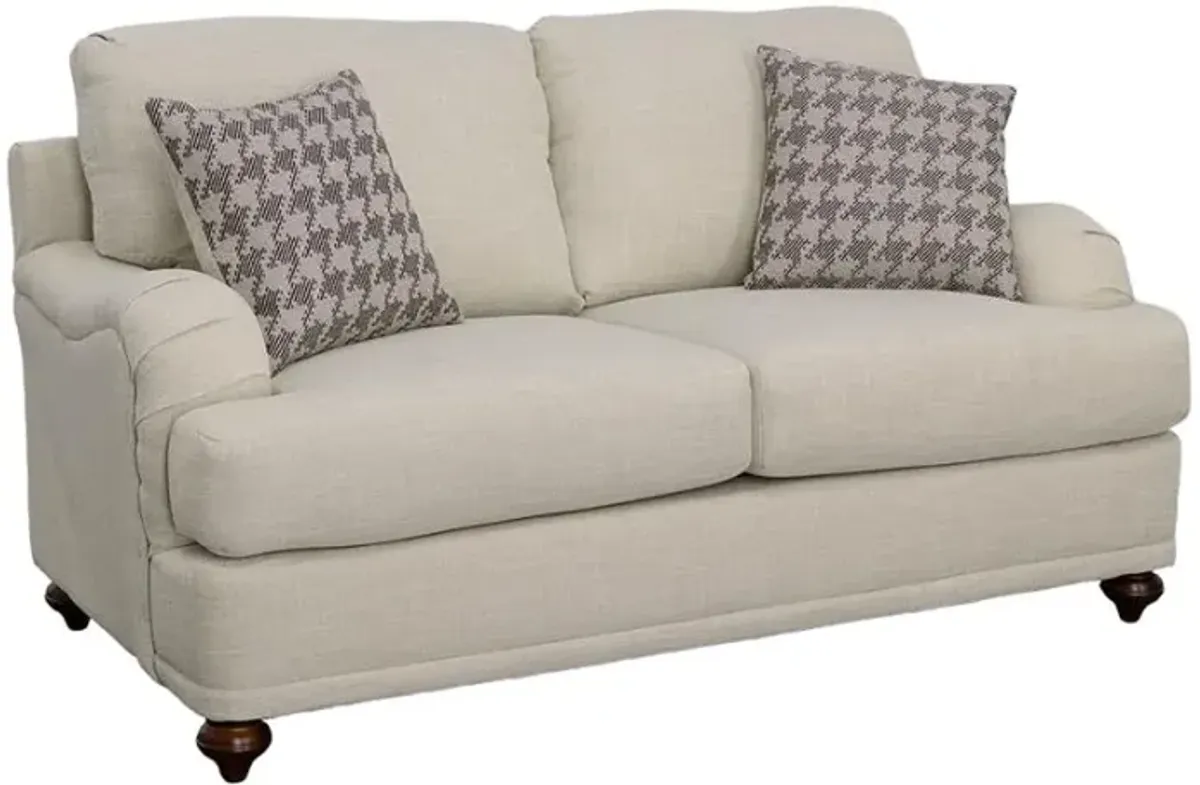 Glenn Cushion Back Loveseat Light Grey