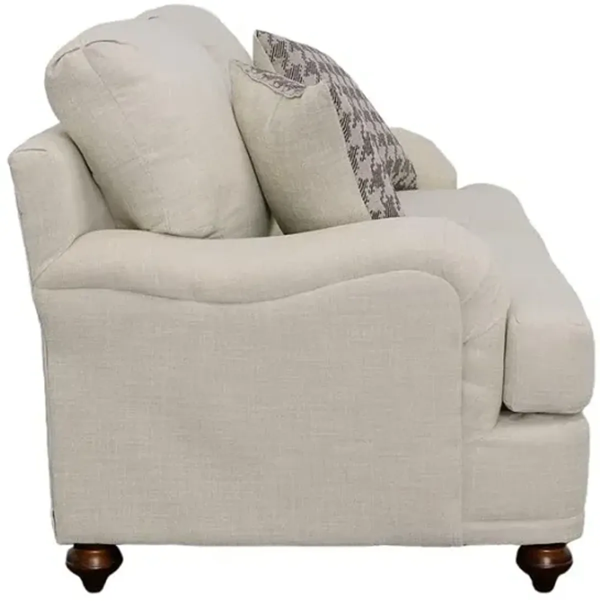 Glenn Cushion Back Loveseat Light Grey