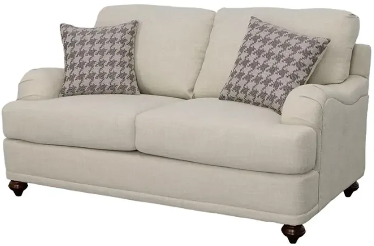 Glenn Cushion Back Loveseat Light Grey