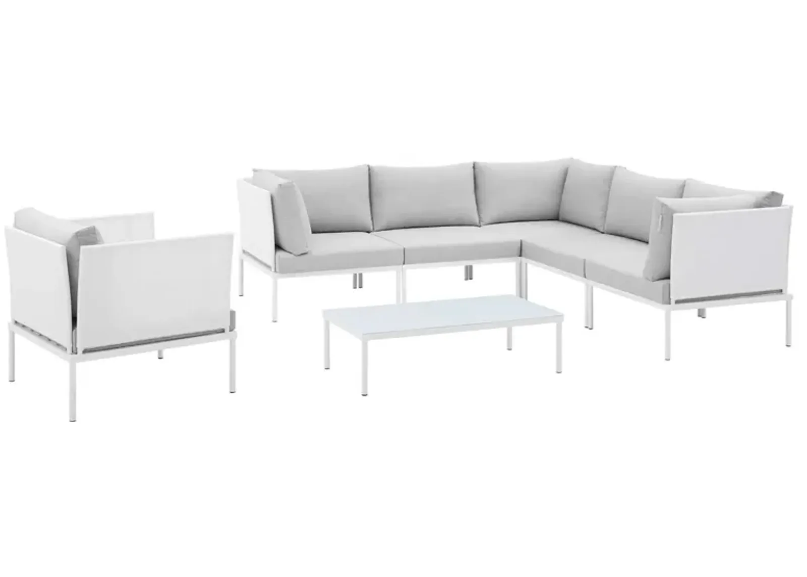 Harmony 7-Piece  Sunbrella® Outdoor Patio Aluminum Sectional Sofa Set