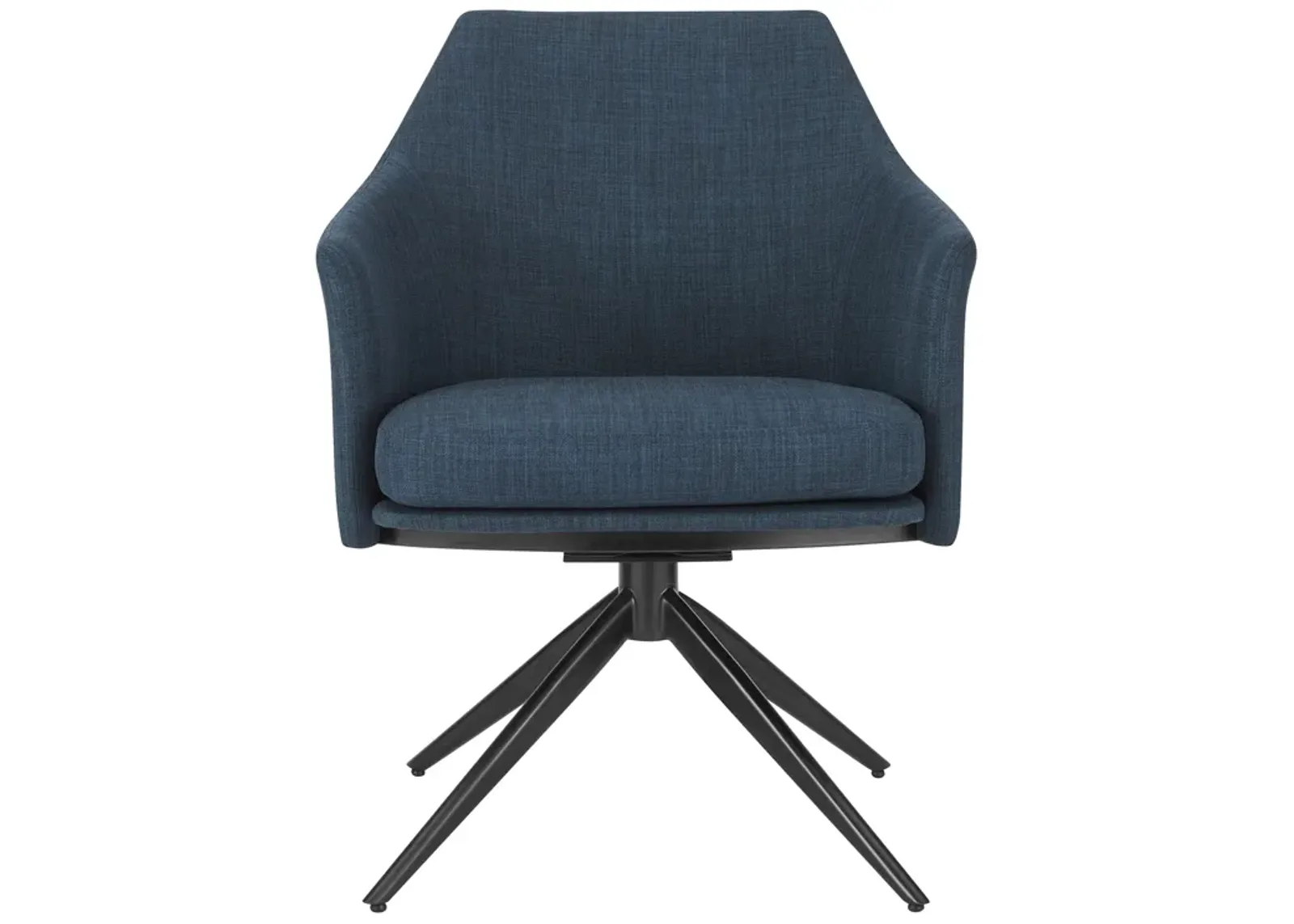 Signa Armchair in Blue Fabric with Black Steel Base - Set of 1