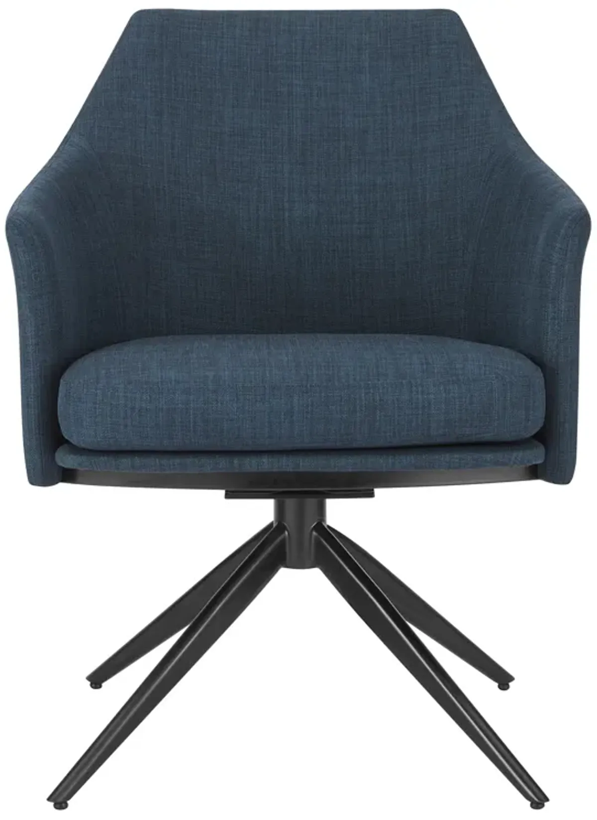 Signa Armchair in Blue Fabric with Black Steel Base - Set of 1