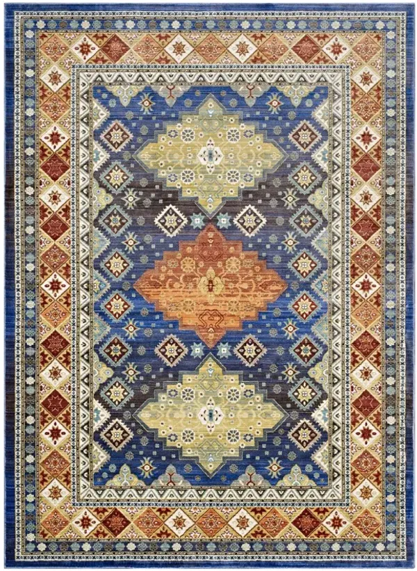 Atzi  Distressed 
Southwestern Diamond Floral 8x10 Area Rug