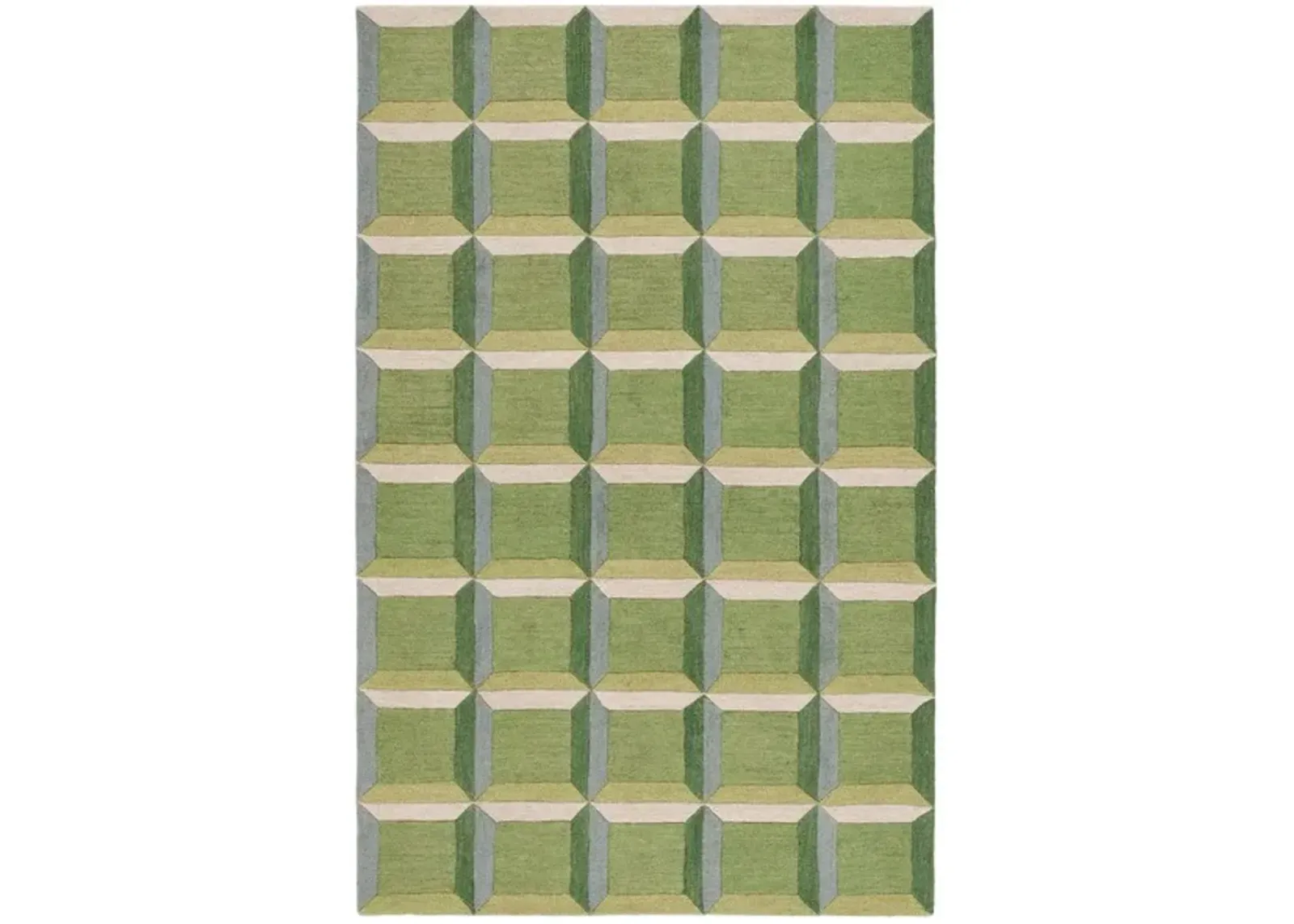 GENRE 101 CHECKERED Green  4' X 6' Small Rectangle Rug