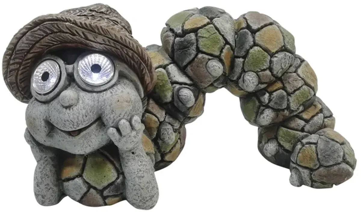 15" Caterpillar With Sun Hat Solar Eyes, Grey