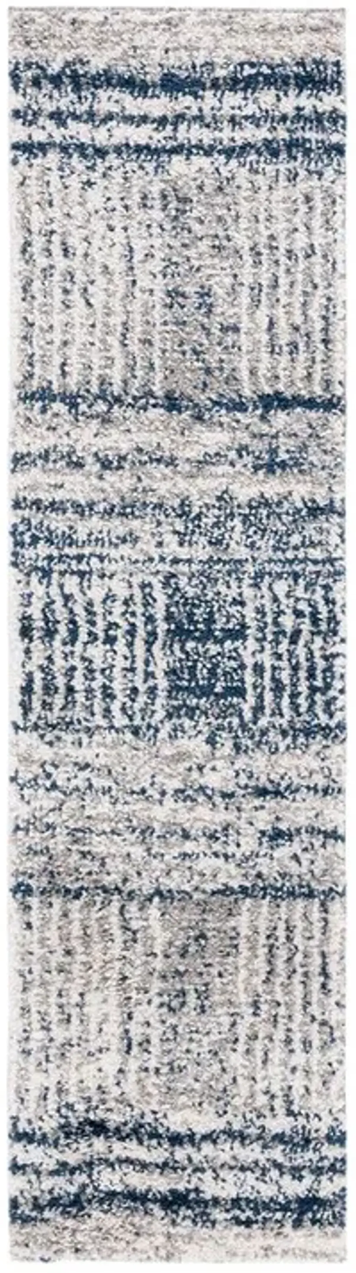 JERICHO SHAG 100 Blue 2'-2' X 8' Runner Rug