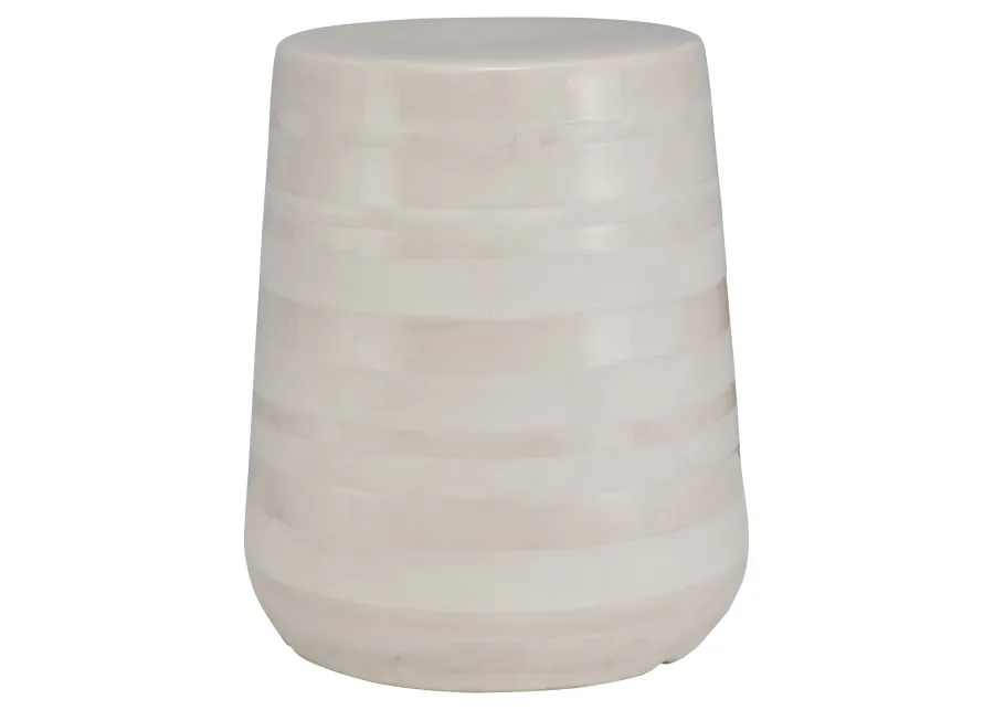 Desert Plains White Glaze Garden Stool