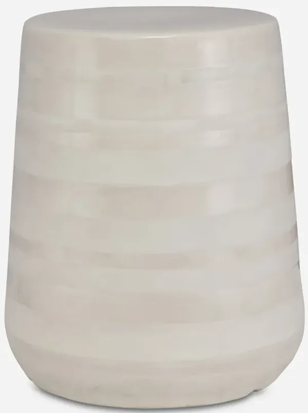 Desert Plains White Glaze Garden Stool