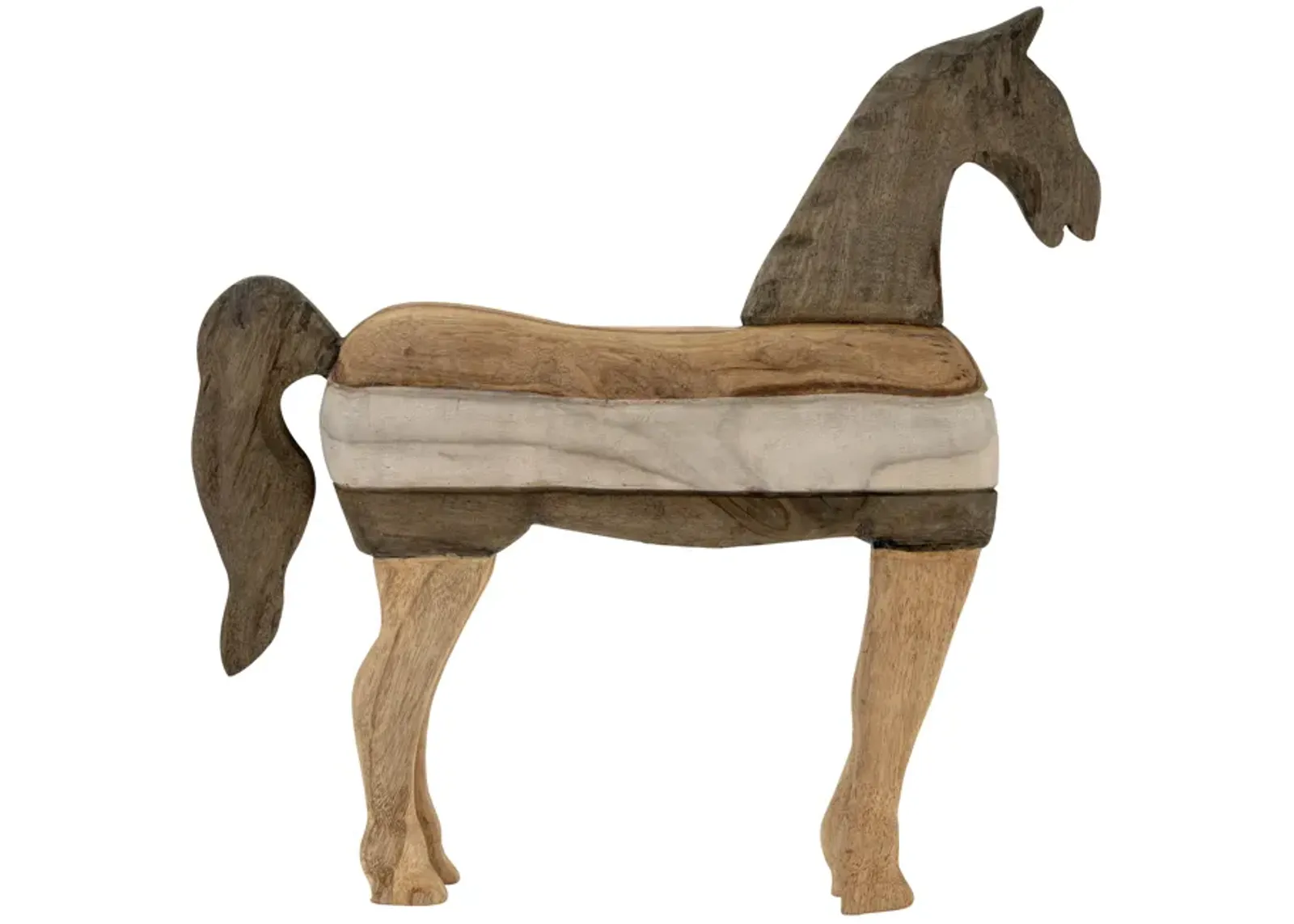 Mago Wood 14", Horse Sculputure, Dark Brown