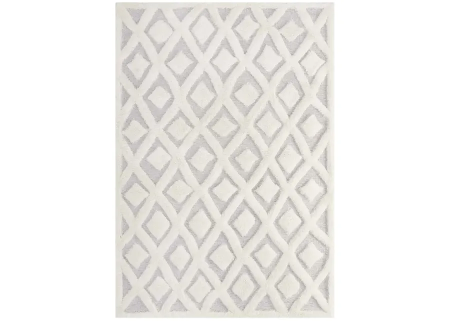 Whimsical Morsel Abstract Diamond Lattice 5x8 Shag Area Rug