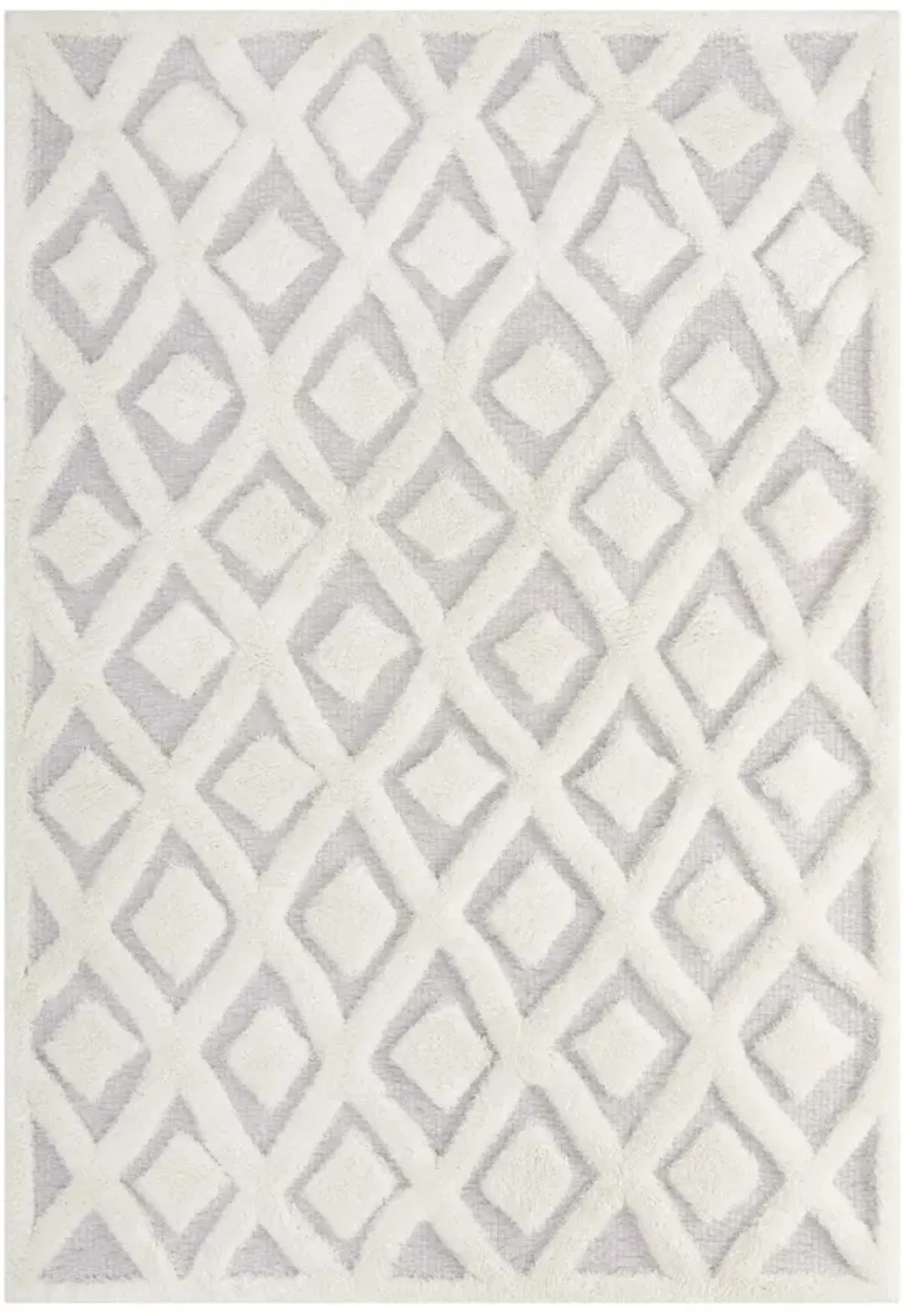 Whimsical Morsel Abstract Diamond Lattice 5x8 Shag Area Rug