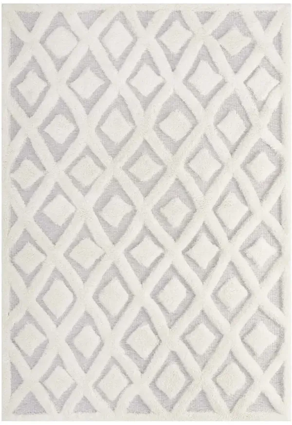 Whimsical Morsel Abstract Diamond Lattice 5x8 Shag Area Rug
