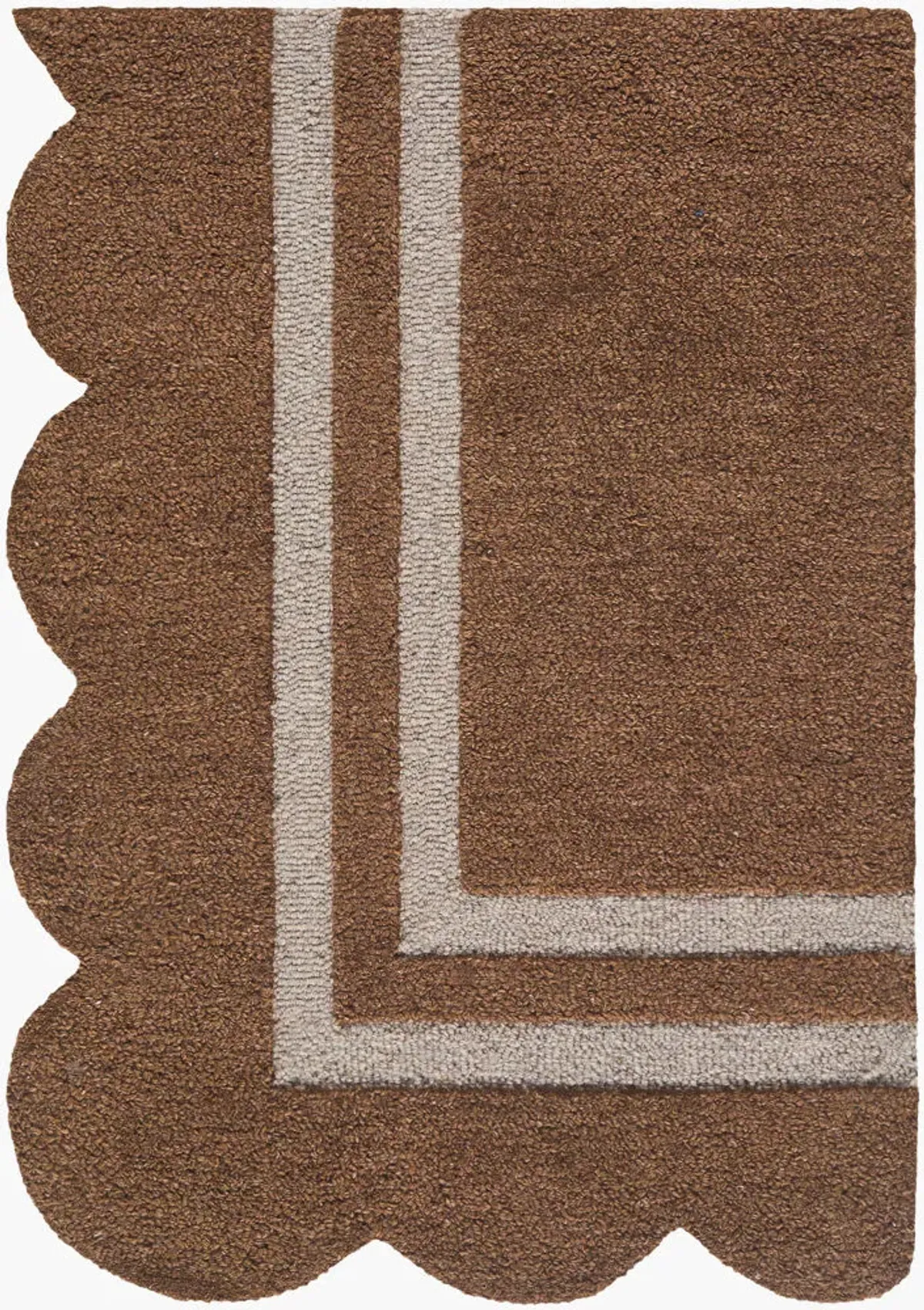 Scalloped 5' x 7'6" Handmade Rug