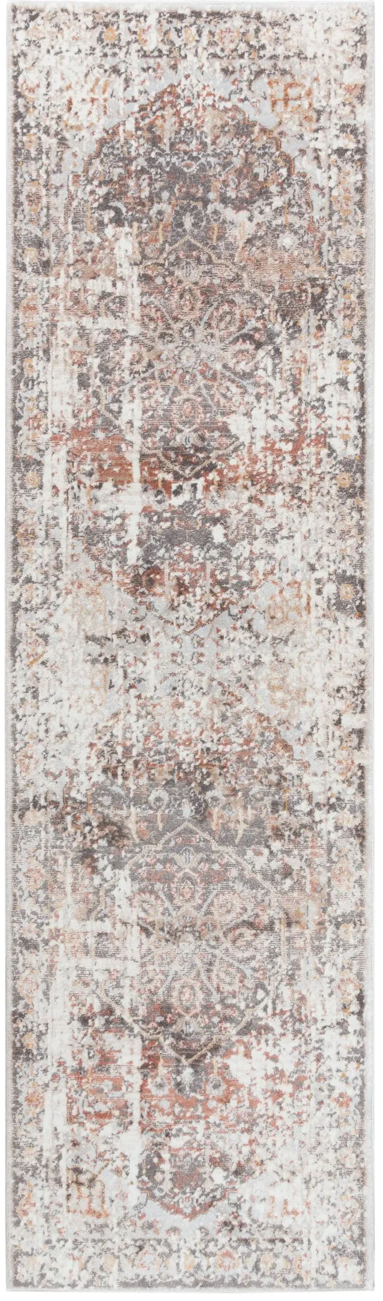 Bristol Beige/Copper Broken Medallion Polypropylene/Polyester 2'7" x 8' Runner Rug