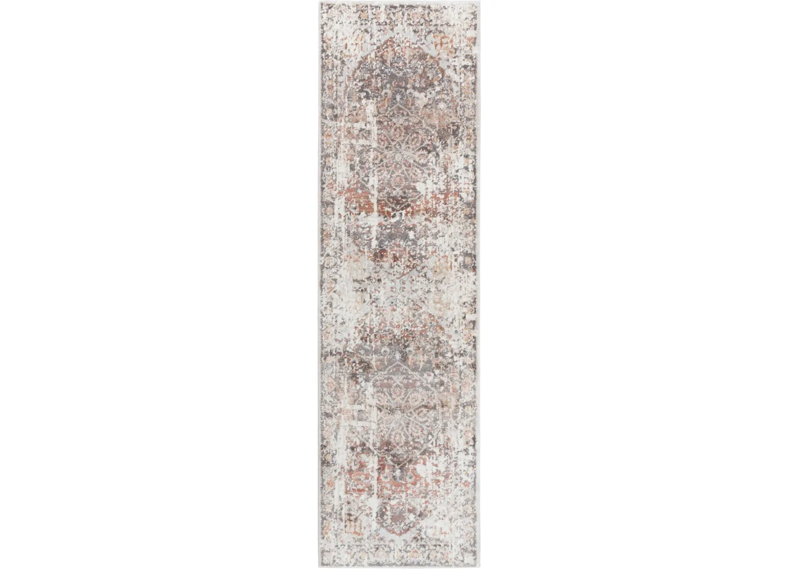 Bristol Beige/Copper Broken Medallion Polypropylene/Polyester 2'7" x 8' Runner Rug