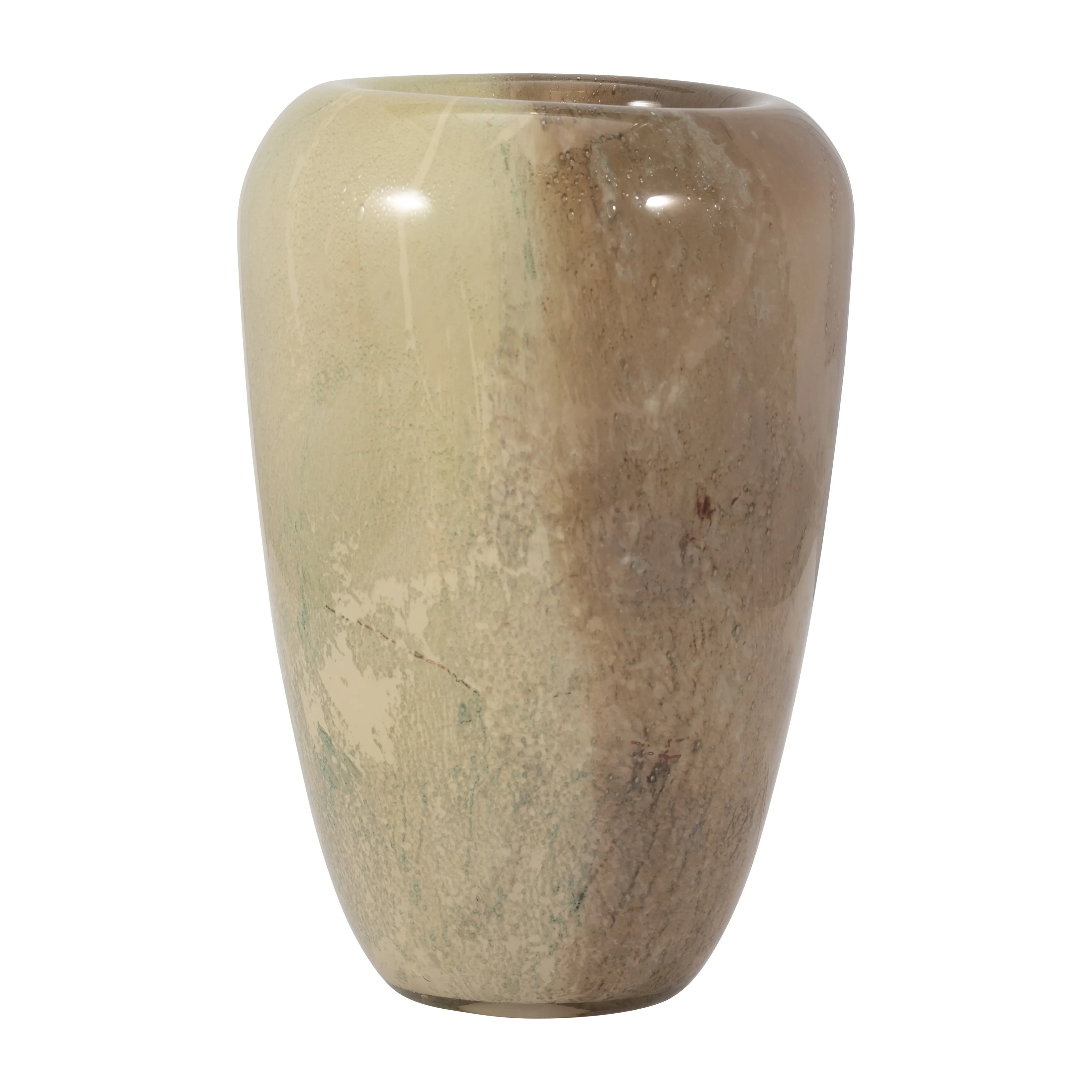 Glass, 13" 2-tone Vase, Nude