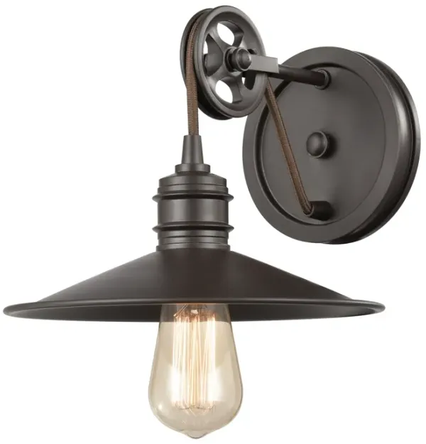 Spindle Wheel 8" High 1-Light Sconce - Oil Rubbed Bronze