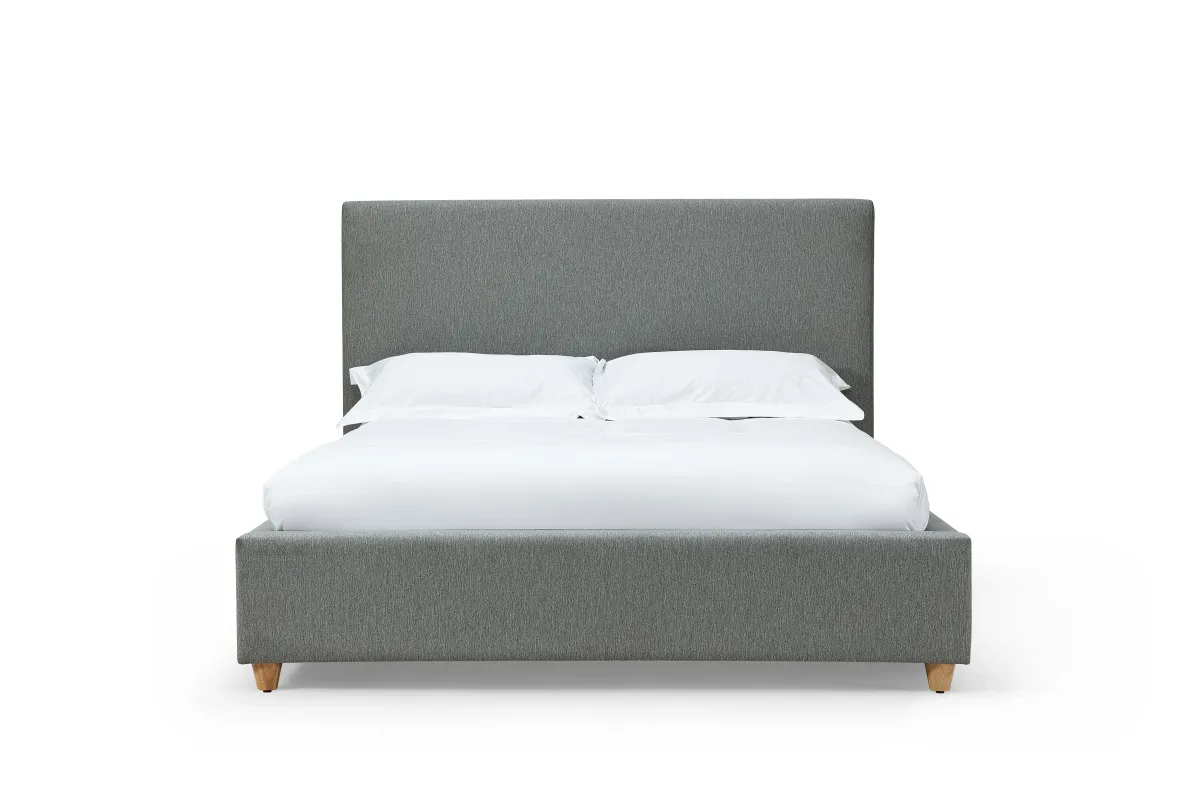 Olivia Upholstered Queen-size Bed in Pewter