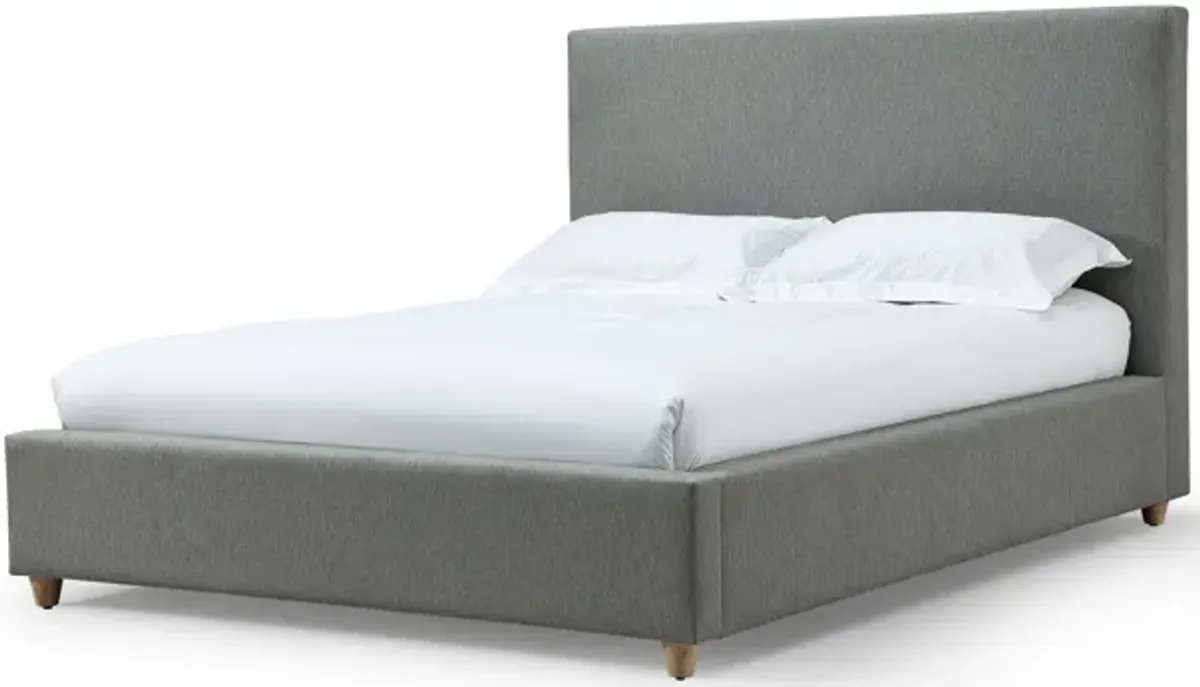 Olivia Upholstered Queen-size Bed in Pewter