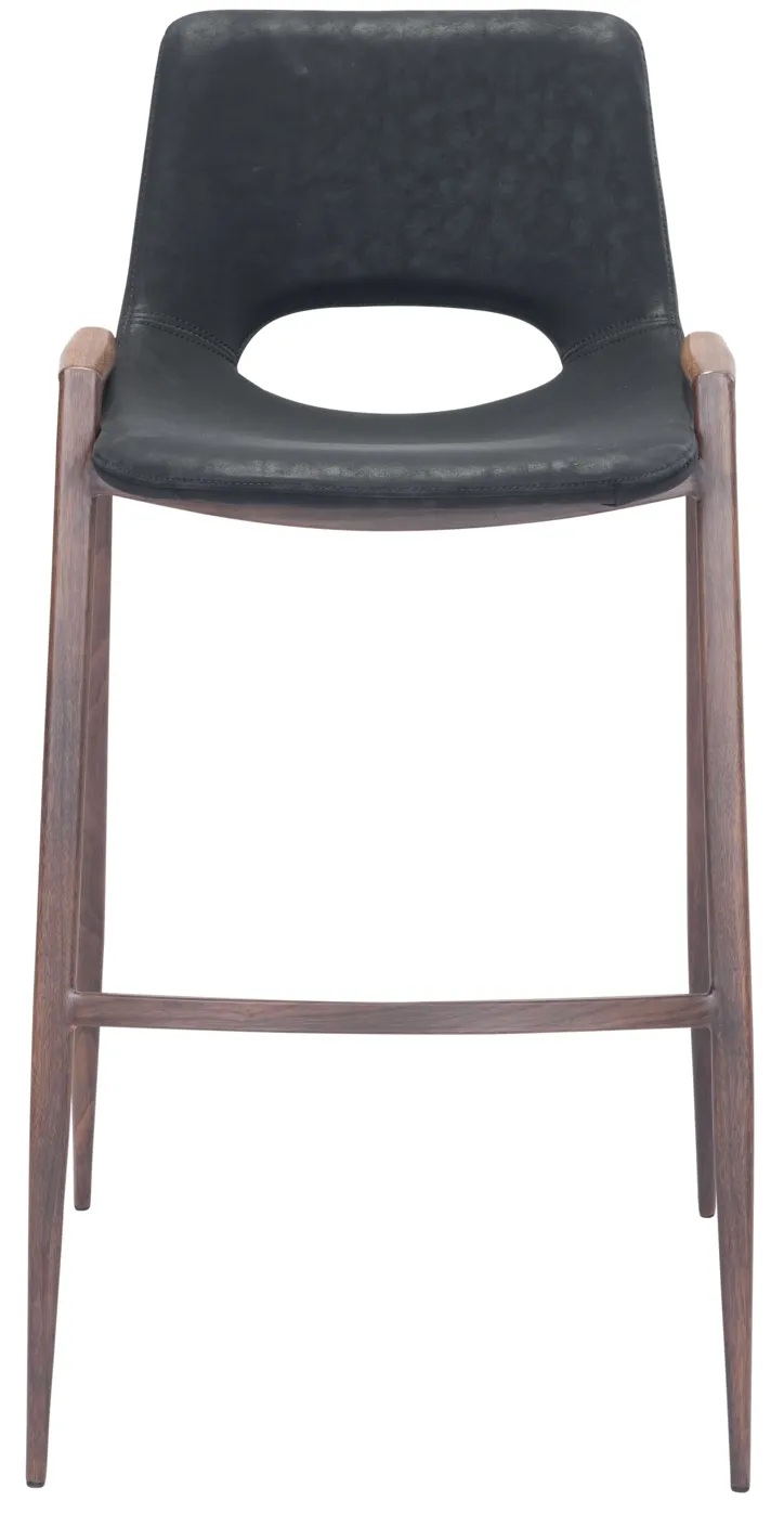 Desi Barstool (Set of 2) Black & Walnut