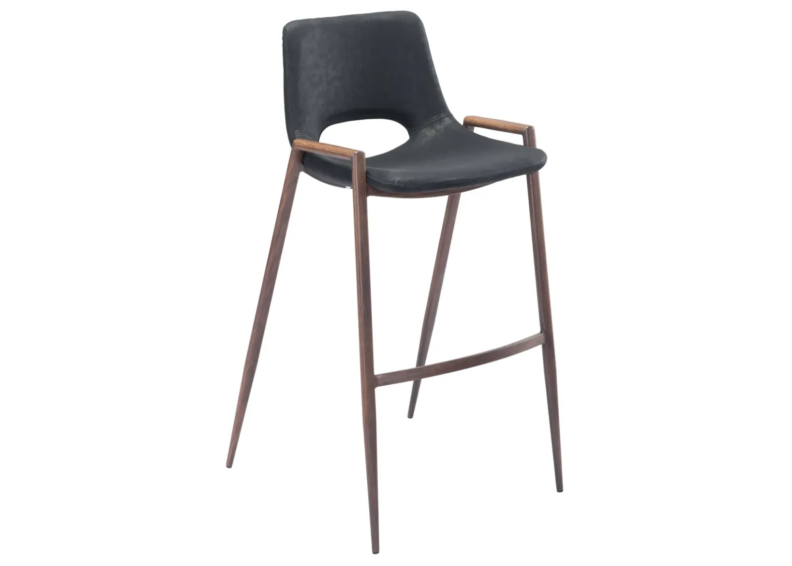 Desi Barstool (Set of 2) Black & Walnut