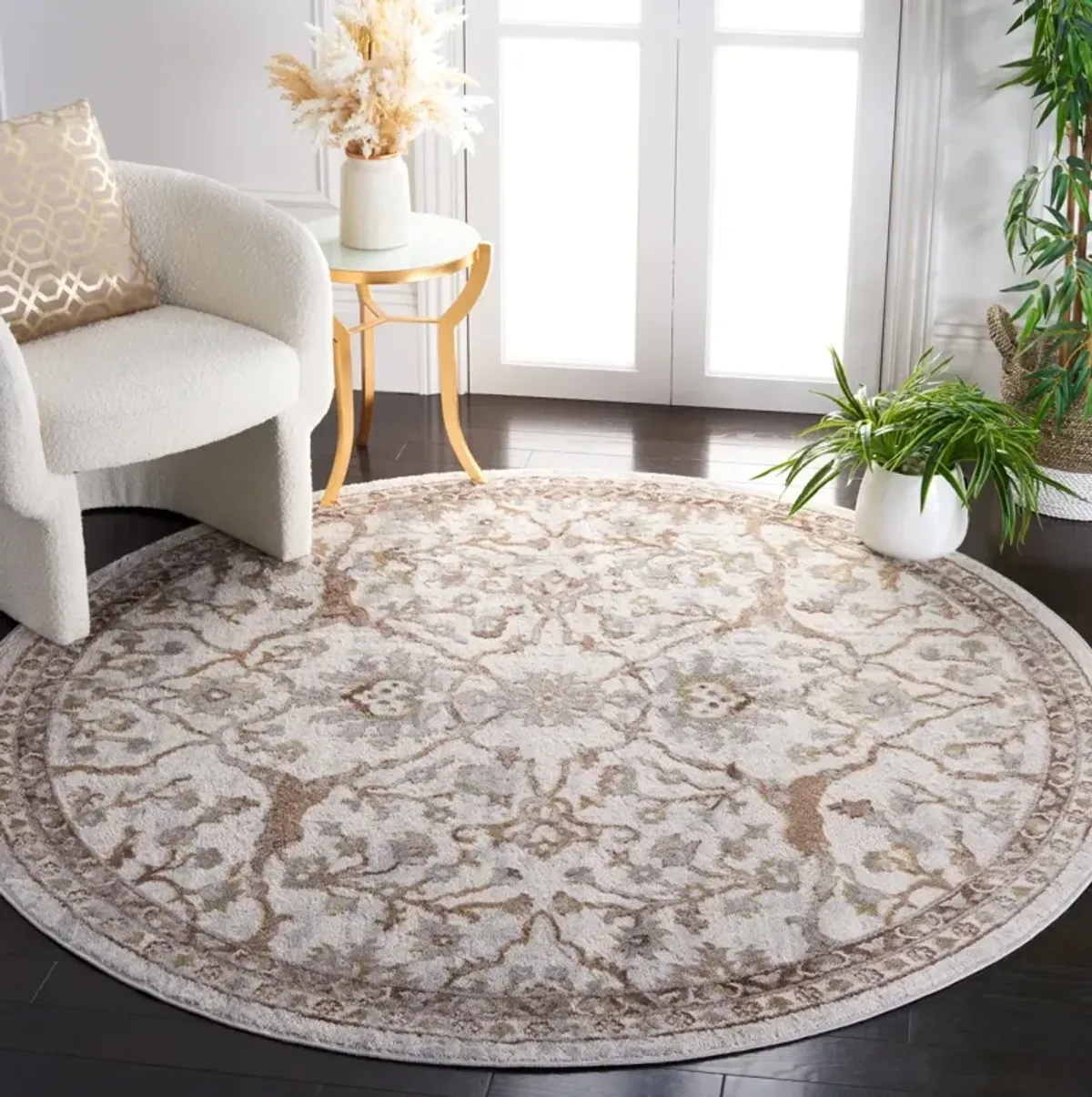 PALMA 336 BEIGE  3' x 3' Round Round Rug